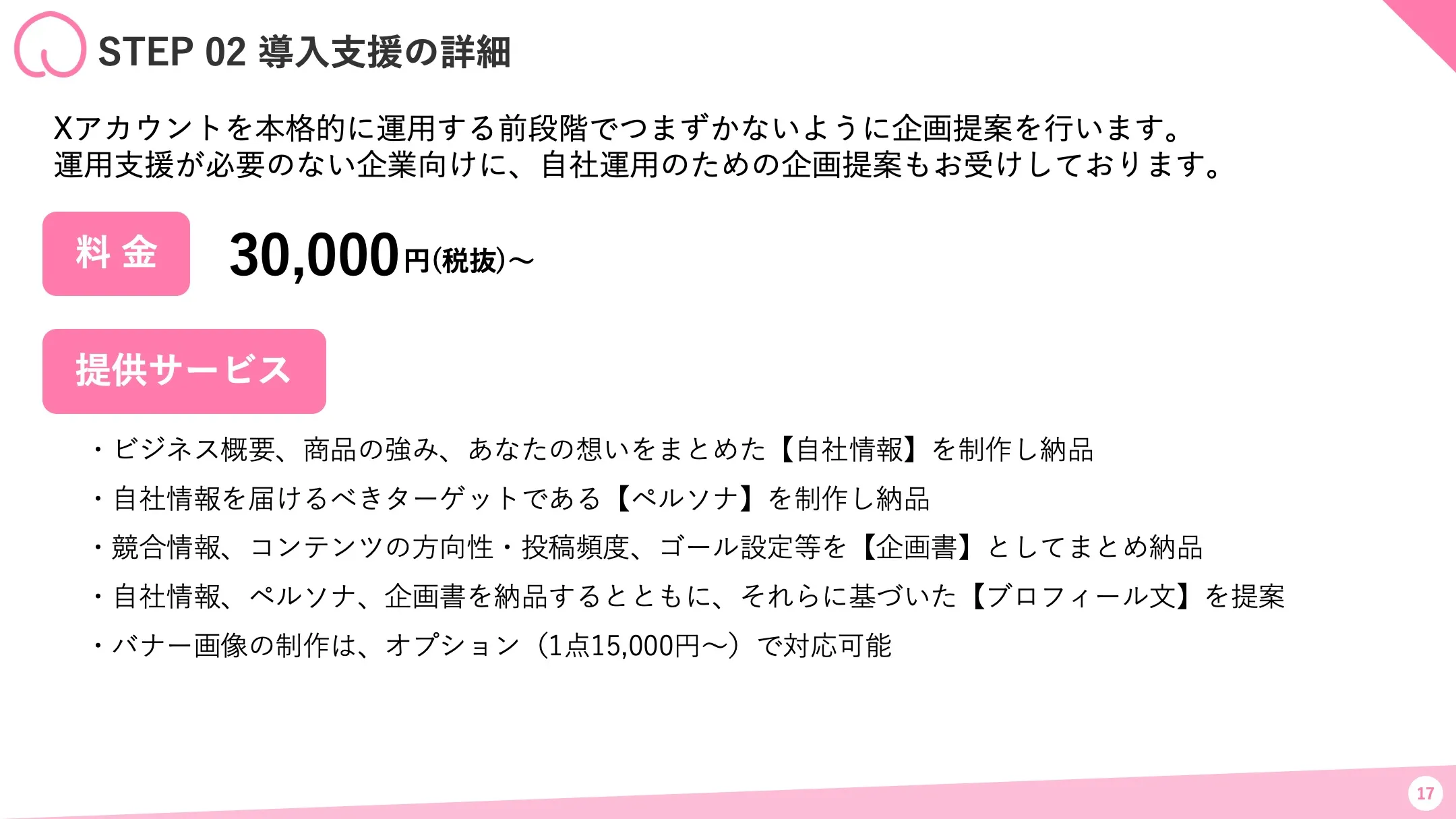 STEP 02 導入支援の詳細と料金