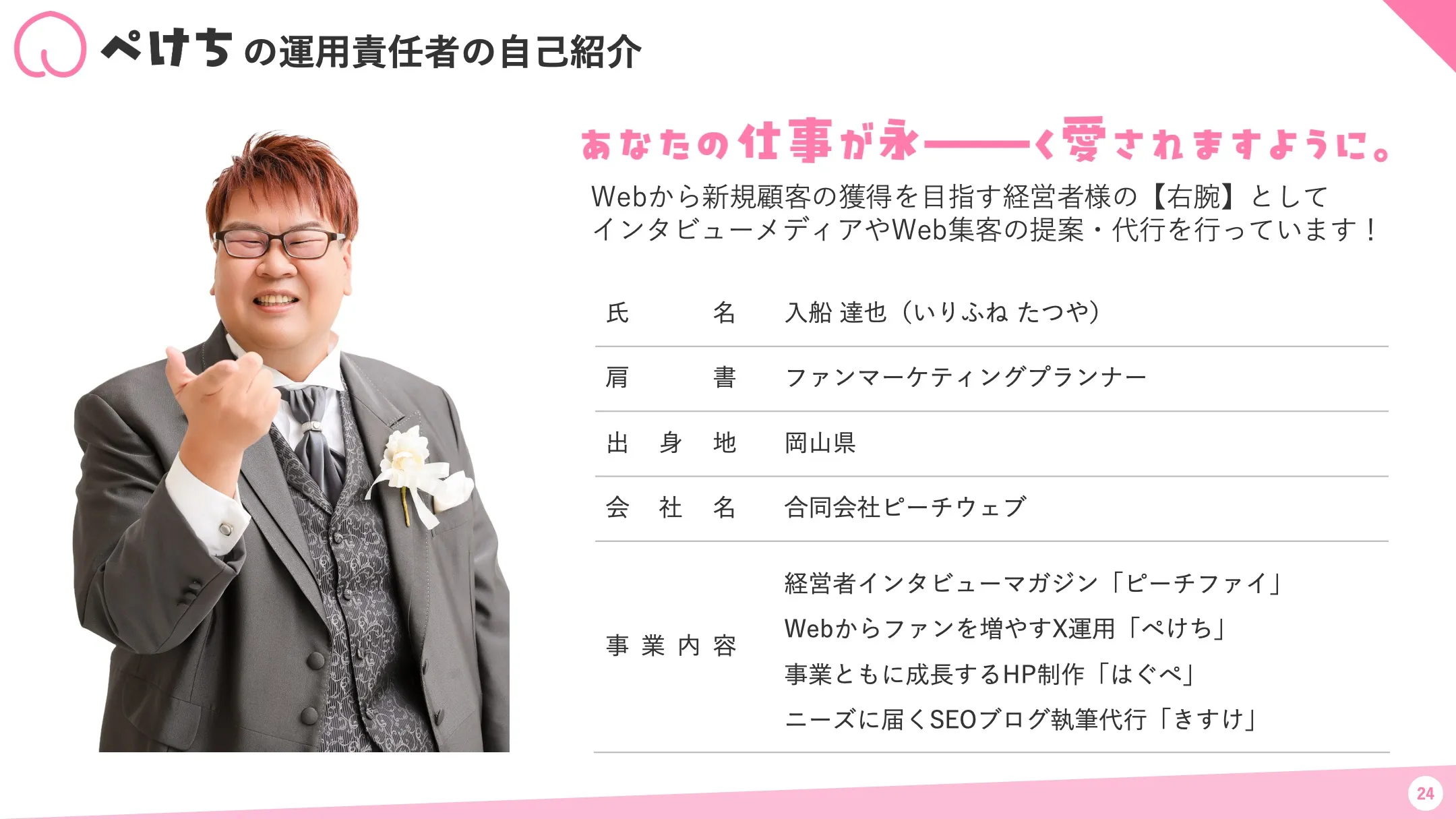 ぺけち運用責任者 入船達也の自己紹介