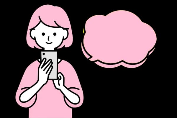 スマホからお問い合わせする女性